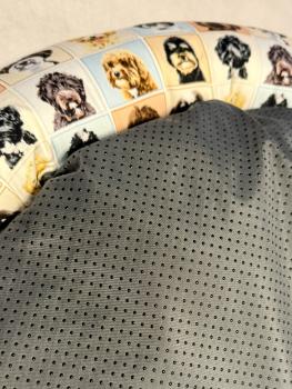 UNIKAT Schnoodle Welpenbett Hundebett ca. 60 cm blau mit Kuschelknochen